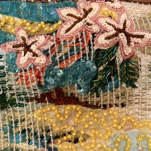 Vintage Christiana India Pure Silk Beaded shoulder bag /intricately hand beaded - Picture 3 of 4